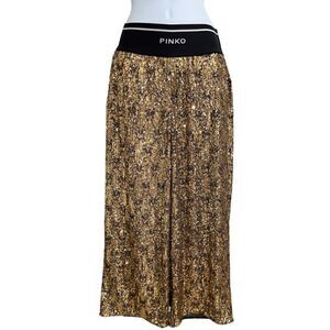 PINKO Pinko Palazzo Pants With Sequins Color Gold Size 40 IT USA 4